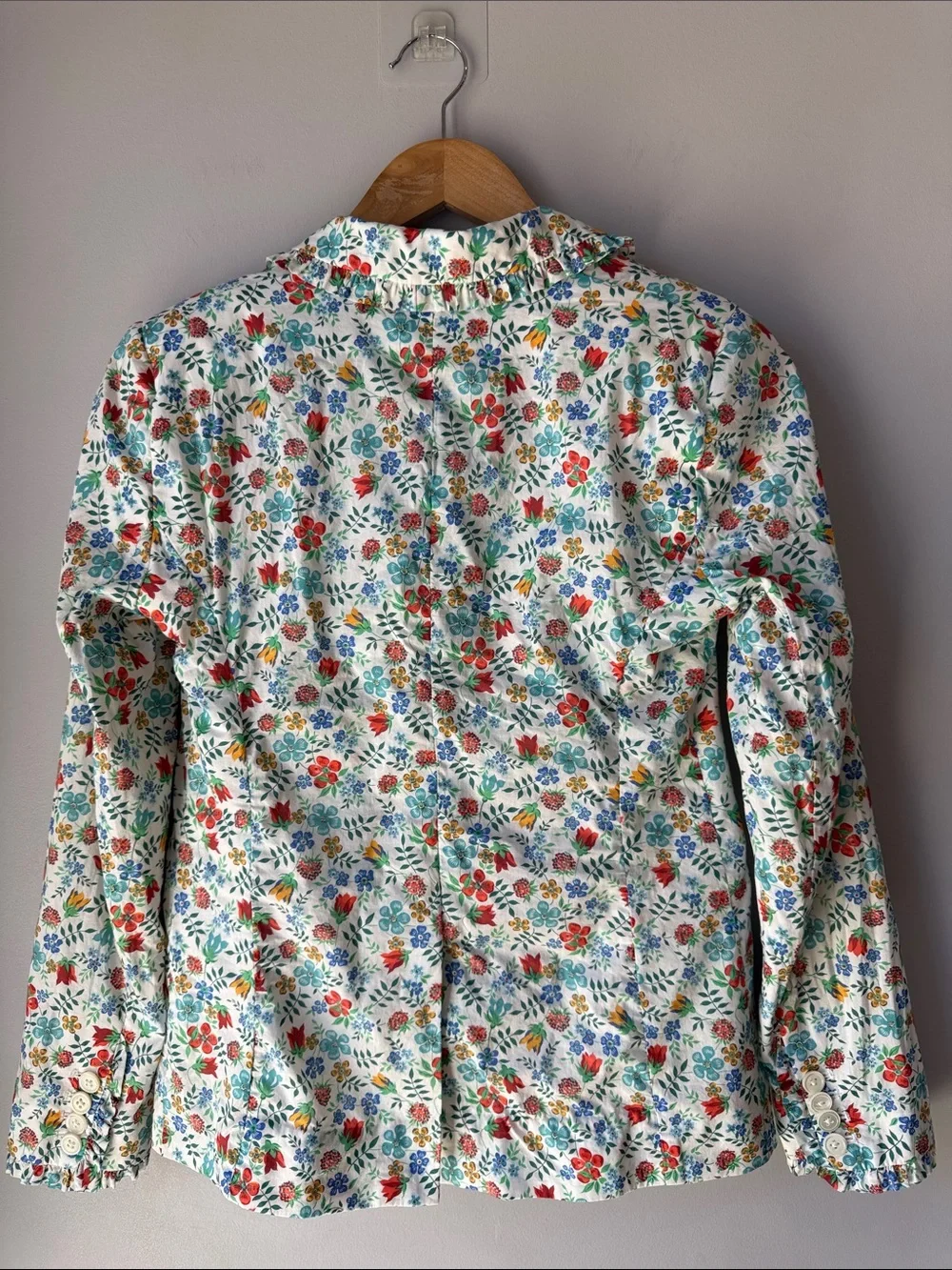 J. Crew Floral Liberty Art Fabrics Blazer Ruffle Trim